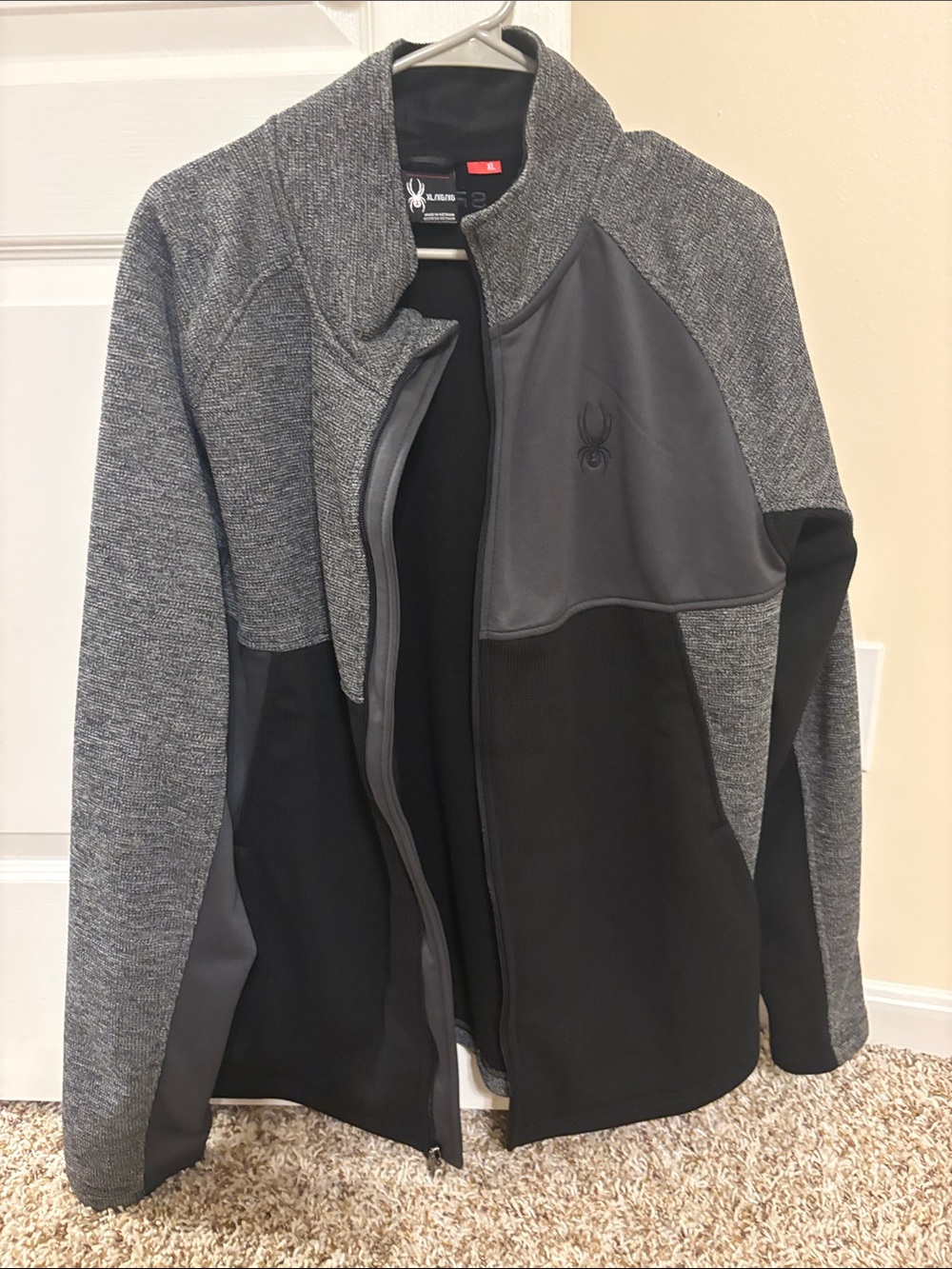 Spyder Grey & Black Colorblock Full-Zip Jacket